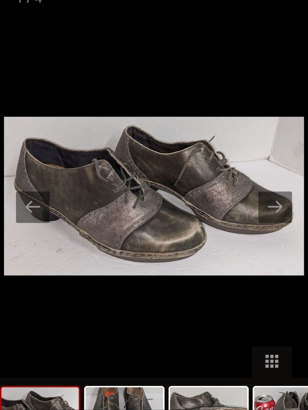 Naot Gray Leather Lace-up Designer Shoes